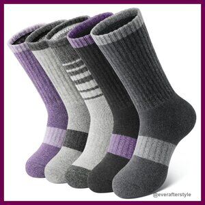 Merino Wool Thermal Crew Socks Women's Hiking Winter Warm Cushioned